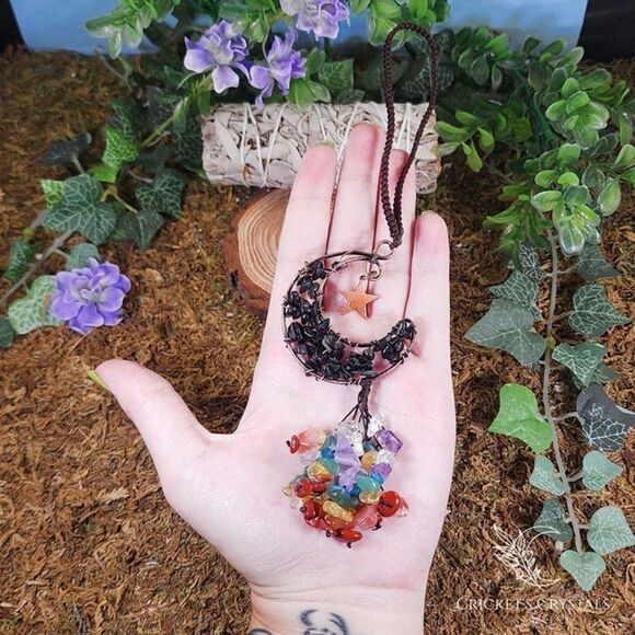 Handmade Obsidian Crystal Moon Décor #7 - Picture 3 of 3